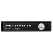 Porte-nom Pour Bureau Modern Personalized Name Plate with Logo (Devant)