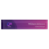 Porte-nom Pour Bureau Modern Purple Technology Custom Logo  (Devant)
