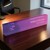 Porte-nom Pour Bureau Modern Purple Technology Custom Logo 