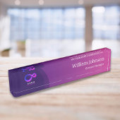 Porte-nom Pour Bureau Modern Purple Technology Custom Logo 