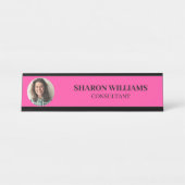 Porte-nom Pour Bureau Modern Simple Professional Custom Employee Photo (Devant)
