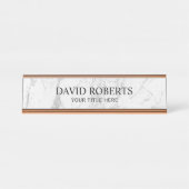 Porte-nom Pour Bureau Modern White Marble Professional (Devant)