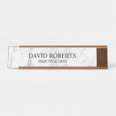 Porte-nom Pour Bureau Modern White Marble Professional (Devant)