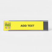 PORTE-NOM POUR BUREAU MODERNE ÉDITABLE SIMPLE JAUNE MODÈLE TEXTE IMAGE (Devant)