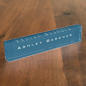 Porte-nom Pour Bureau Moderne Élégant Cute Unique Style Bleu Océan (Taille)