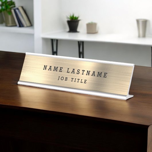 Porte-nom Pour Bureau Moderne Élégant Exécutif Or Professionnel