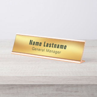 Porte-nom Pour Bureau Moderne Élégant Or  
