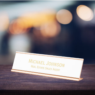 Porte-nom Pour Bureau Moderne Elegant Professionnel Business Office Titr