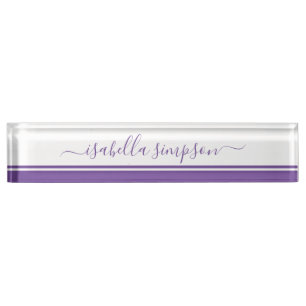 Porte-nom Pour Bureau Moderne Élégante Fille Business Periwinkkel violet