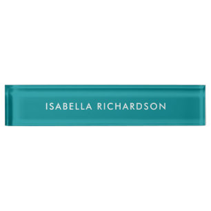 Porte-nom Pour Bureau Moderne et classique Turquoise