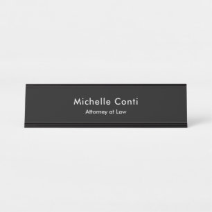 Porte-nom Pour Bureau Moderne minimaliste Noir Professionnel