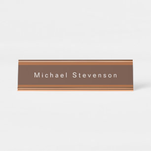 Porte-nom Pour Bureau Moderne moderne tendance Brown professionnel