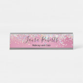 Porte-nom Pour Bureau Moderne Professionnel Blush Pink Sparkle Parties s (Devant)
