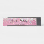Porte-nom Pour Bureau Moderne Professionnel Blush Pink Sparkle Parties s (Devant)