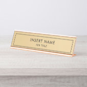 Porte-nom Pour Bureau Moderne professionnel doré (Devant)
