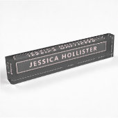 Porte-nom Pour Bureau Moderne, rose clair et gris v2