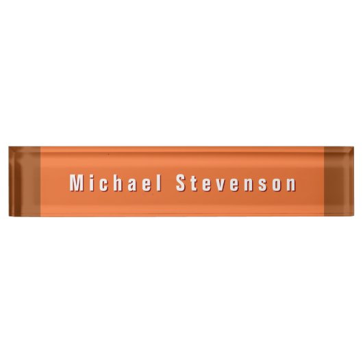 Porte-nom Pour Bureau Moderne tendance Orange Professionnel Brown (Devant)