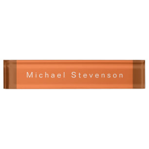 Porte-nom Pour Bureau Moderne tendance Orange Professionnel Brown