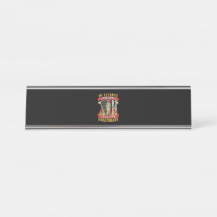 Porte-nom Pour Bureau Mon pompier préféré m'appelle ma chérie