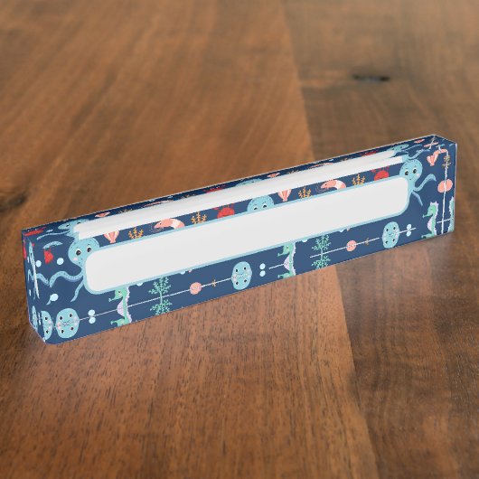 Porte-nom Pour Bureau Monde marin (Taille)