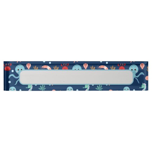 Porte-nom Pour Bureau Monde marin (Devant)