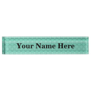 Porte-nom Pour Bureau Monnaie Art Déco vintage Vert Mosaïque géométrique