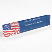 Porte-nom Pour Bureau Monogramme américain militaire
