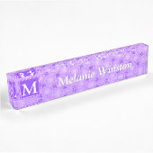 Porte-nom Pour Bureau Monogramme cercles violets motif