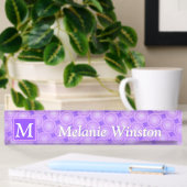 Porte-nom Pour Bureau Monogramme cercles violets motif