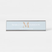 Porte-nom Pour Bureau Monogramme de nom personnalisé (Devant)