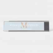 Porte-nom Pour Bureau Monogramme de nom personnalisé (Devant)