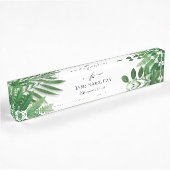 Porte-nom Pour Bureau Monogramme de verdure tropicale