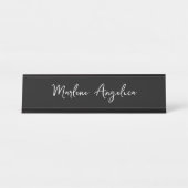 Porte-nom Pour Bureau Monogramme exécutif féminin branché (Devant)