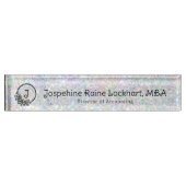 Porte-nom Pour Bureau Monogramme Iridescente Parties scintillant Profess (Devant)