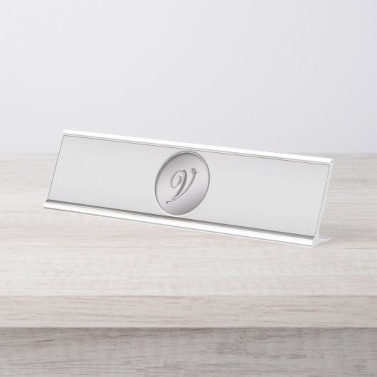 Porte-nom Pour Bureau Monogramme "Lettre V" (Devant)