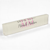 Porte-nom Pour Bureau Monogramme Moderne Calligraphie Nom Initiales