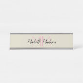 Porte-nom Pour Bureau Monogramme Moderne Calligraphie Nom Initiales (Devant)