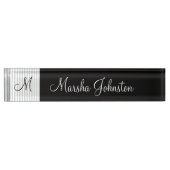 Porte-nom Pour Bureau Monogramme moderne chic (Devant)