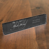 Porte-nom Pour Bureau Monogramme moderne fait sur commande 2 (Taille)