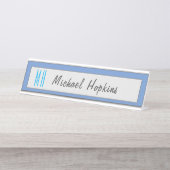 Porte-nom Pour Bureau Monogramme moderne Initiales Professional Plain Si (Devant)