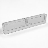 Porte-nom Pour Bureau Monogramme moderne Initiales Professional Plain Si