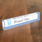 Porte-nom Pour Bureau Monogramme moderne Initiales Professional Plain Si (Taille)