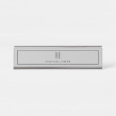 Porte-nom Pour Bureau Monogramme moderne Initiales Professional Plain Si (Devant)