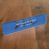 Porte-nom Pour Bureau Monogramme moderne tendance initial professionnel  (Taille)