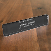 Porte-nom Pour Bureau Monogramme moderne tendance initial professionnel (Taille)