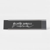 Porte-nom Pour Bureau Monogramme moderne tendance initial professionnel (Devant)
