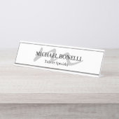 Porte-nom Pour Bureau Monogramme moderne tendance professionnel initial (Devant)