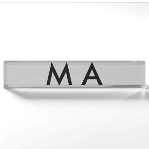 Porte-nom Pour Bureau Monogramme simple ajoutez votre lettre de nom homm