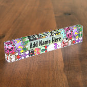 Porte-nom Pour Bureau Monstres caractères mignons Motif d'Halloween (Taille)