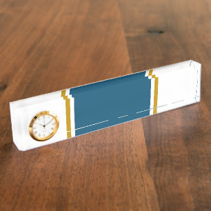 Porte-nom Pour Bureau Montre Sportive Ocean Bleu Marron Blanc Rayures de